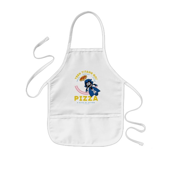 Teen Titans Go! Raven "Truth Justice Pizza" Kids Apron (Front)