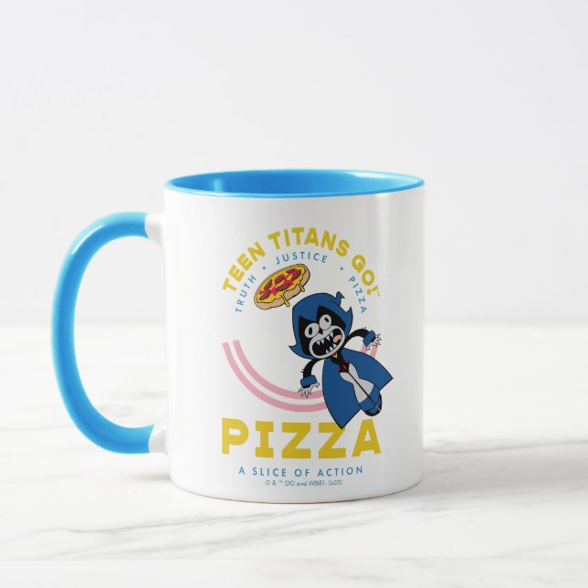 Teen Titans Go! Raven "Truth Justice Pizza" Mug (Left)