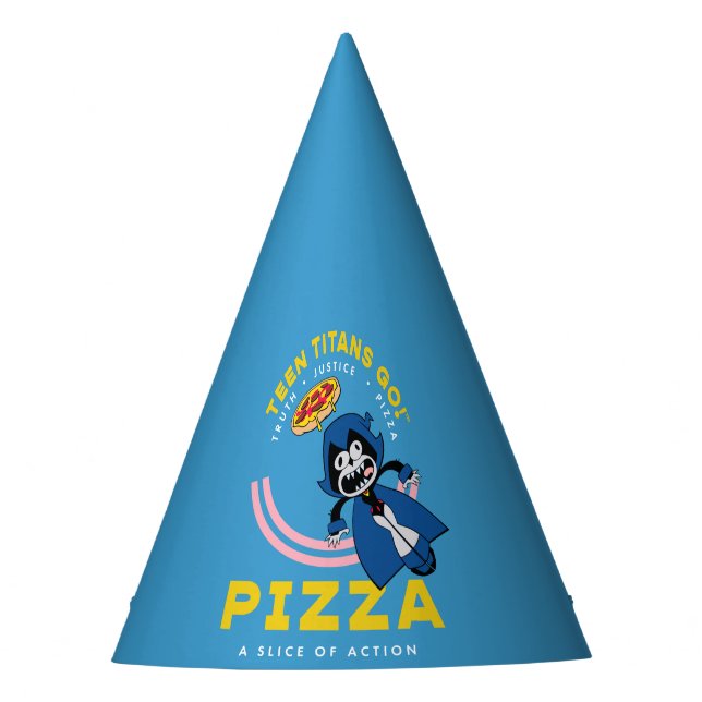 Teen Titans Go! Raven "Truth Justice Pizza" Party Hat (Front)