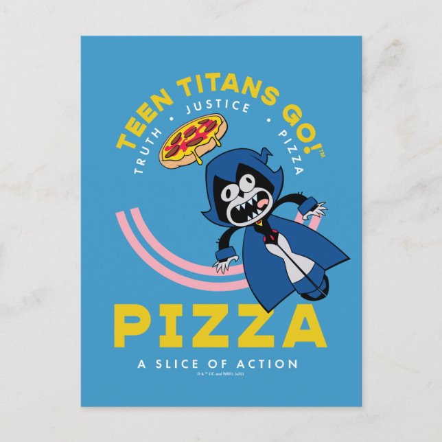 Teen Titans Go! Raven "Truth Justice Pizza" Postcard (Front)