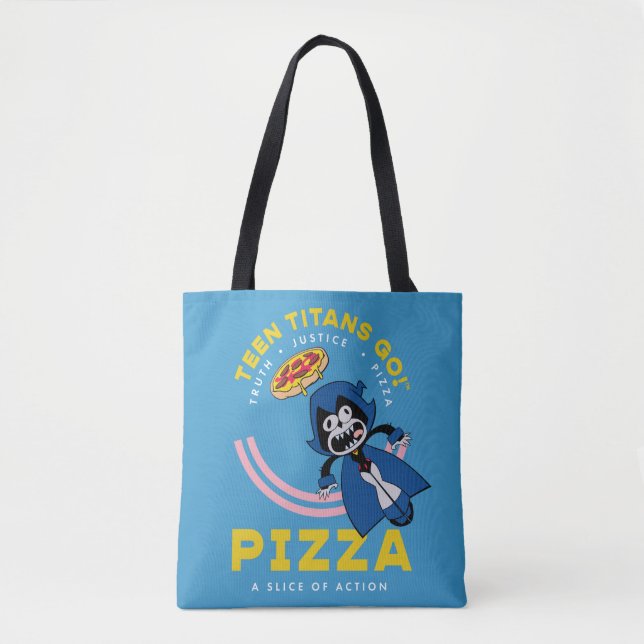 Teen Titans Go! Raven "Truth Justice Pizza" Tote Bag (Front)
