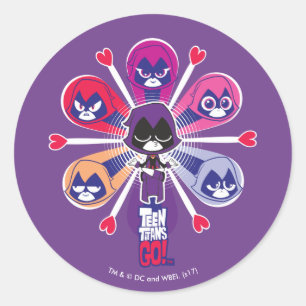 Teen Titans Go!   Raven's Emoticlones Classic Round Sticker
