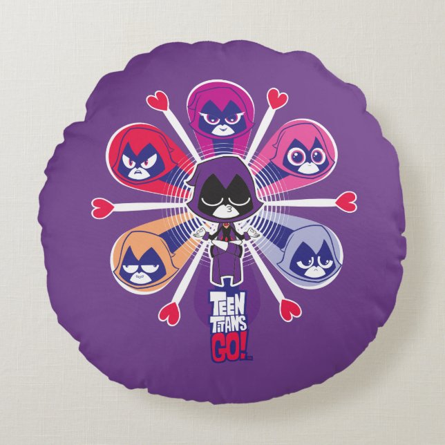 Teen Titans Go! | Raven's Emoticlones Round Cushion (Front)