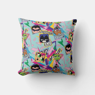 Teen Titans Go!   Retro 90's Group Collage Cushion