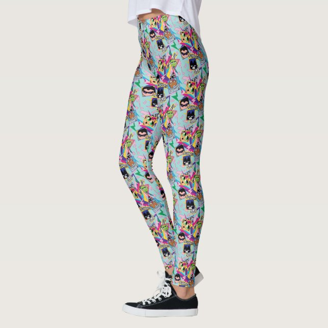 Teen Titans Go! | Retro 90's Group Collage Leggings (Left)