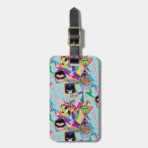 Teen Titans Go!   Retro 90's Group Collage Luggage Tag