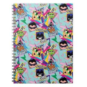 Teen Titans Go!   Retro 90's Group Collage Notebook