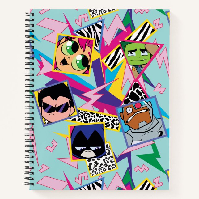 Teen Titans Go! | Retro 90's Group Collage Notebook (Front)