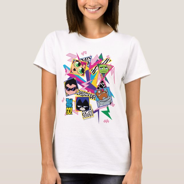 Teen Titans Go! | Retro 90's Group Collage T-Shirt (Front)
