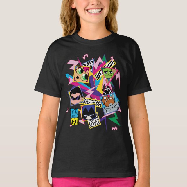 Teen Titans Go! | Retro 90's Group Collage T-Shirt (Front)
