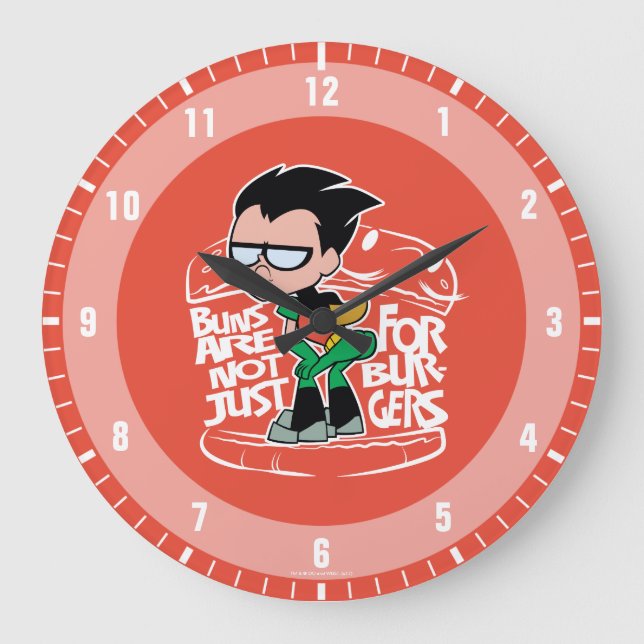 Teen Titans Go! | Robin Booty Scooty Buns Large Clock (Front)