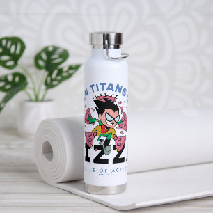 Teen Titans Go! Robin "Truth Justice Pizza" Water Bottle