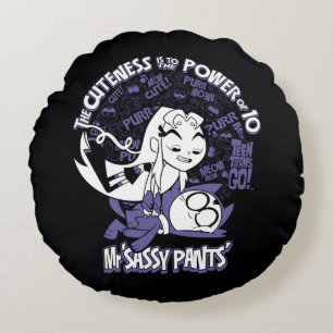 Teen Titans Go! Starfire & Mr Sassy Pants Round Cushion
