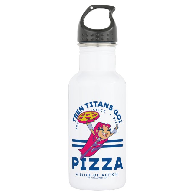 Teen Titans Go! Starfire "Truth Justice Pizza" 532 Ml Water Bottle (Front)