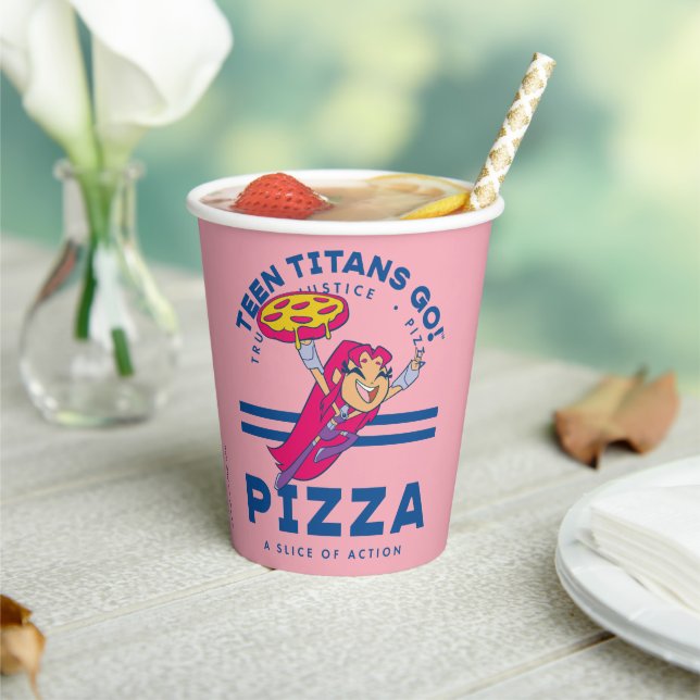 Teen Titans Go! Starfire "Truth Justice Pizza" Paper Cups (Insitu)
