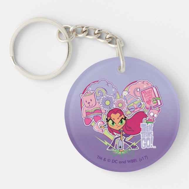 Teen Titans Go! | Starfire's Heart Punch Graphic Key Ring (Front)