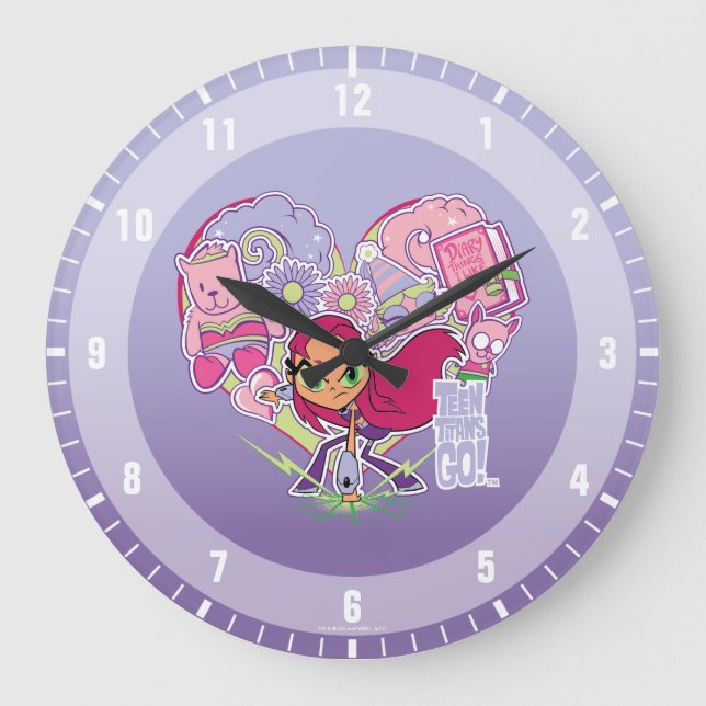 Teen Titans Go! | Starfire's Heart Punch Graphic Large Clock (Front)