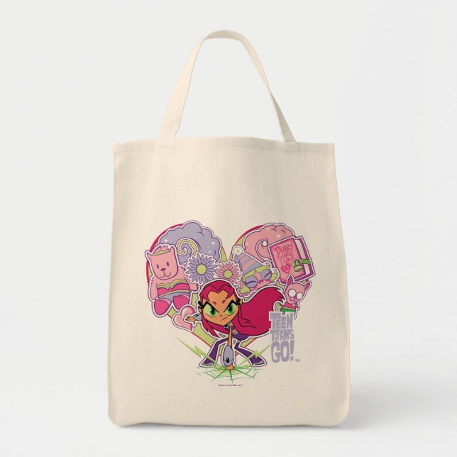 Teen Titans Go! | Starfire's Heart Punch Graphic Tote Bag (Front)
