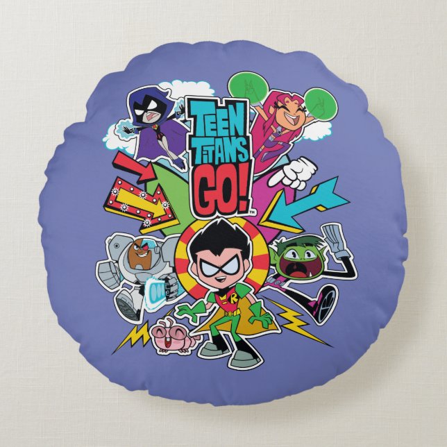 Teen Titans Go! | Team Arrow Graphic Round Cushion (Front)
