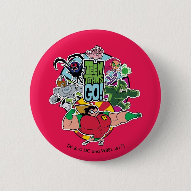 Teen Titans Go! | Team Group Graphic 6 Cm Round Badge (Front)