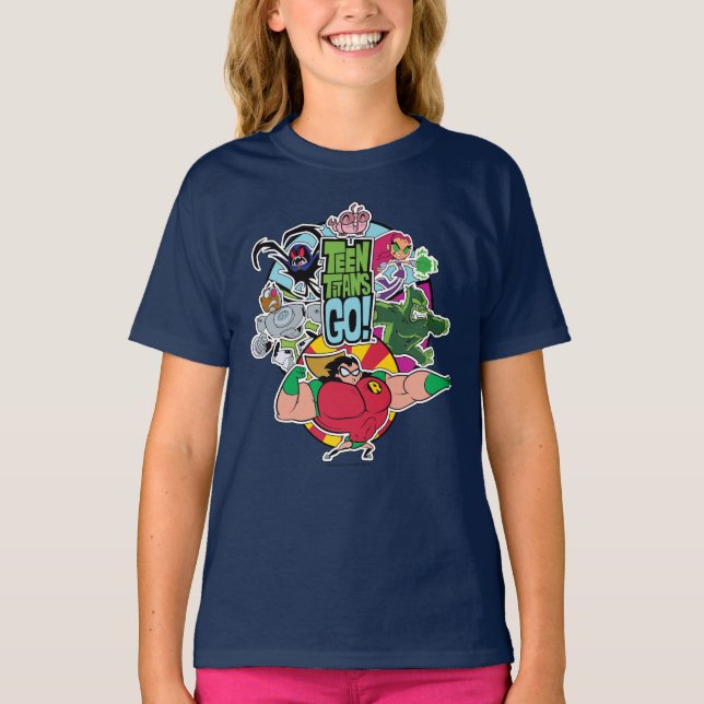 Teen Titans Go! | Team Group Graphic T-Shirt (Front)