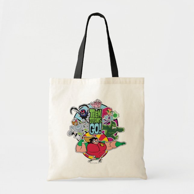 Teen Titans Go! | Team Group Graphic Tote Bag (Front)