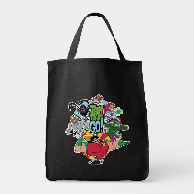 Teen Titans Go! | Team Group Graphic Tote Bag (Front)