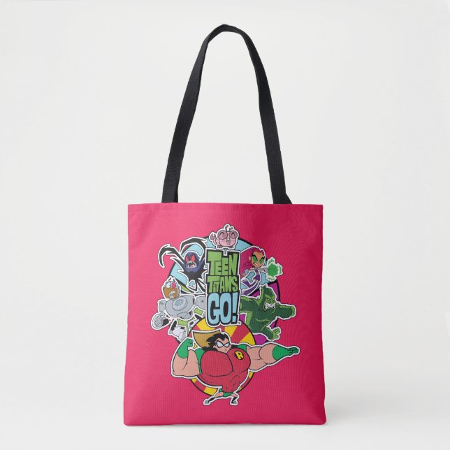 Teen Titans Go! | Team Group Graphic Tote Bag (Front)