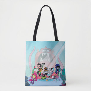 Teen Titans Go!   Tentacled Monster Approaches Tote Bag