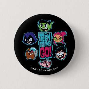 Teen Titans Go! Titans Head Pattern 6 Cm Round Badge