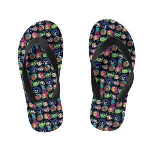 Teen Titans Go!   Titans Head Pattern Kid's Flip Flops