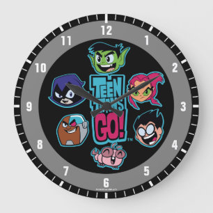 Teen Titans Go! Titans Head Pattern Large Clock