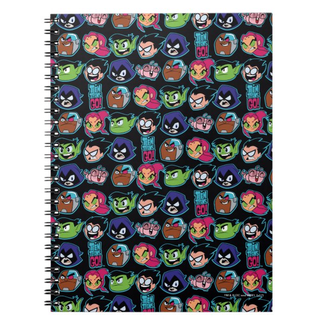 Teen Titans Go! | Titans Head Pattern Notebook (Front)