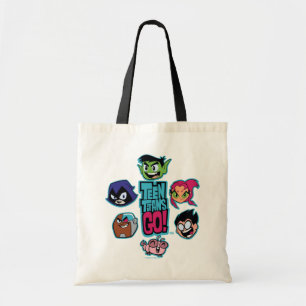 Teen Titans Go!   Titans Head Pattern Tote Bag