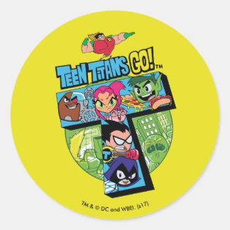 Teen Titans Go! | Titans Tower Collage Classic Round Sticker