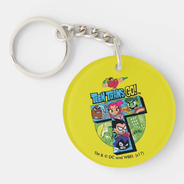 Teen Titans Go! | Titans Tower Collage Key Ring (Front)