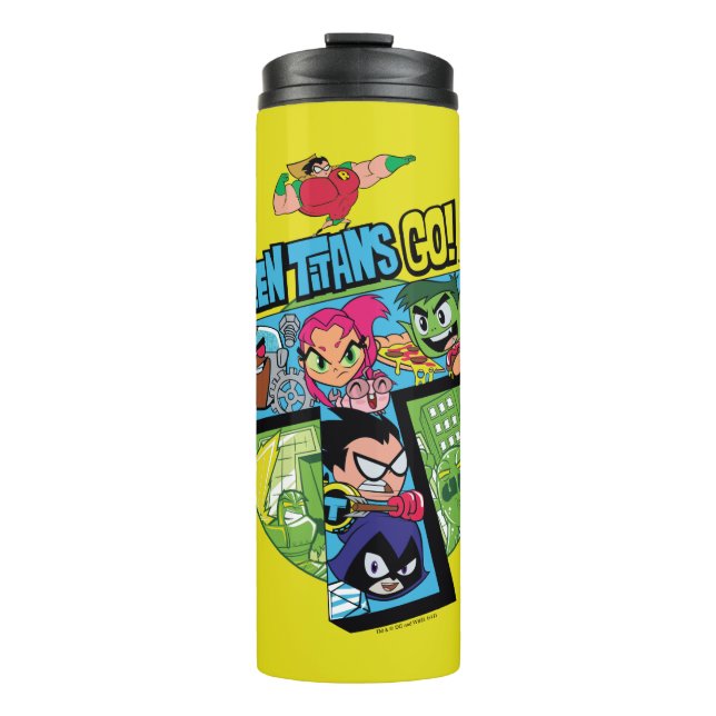 Teen Titans Go! | Titans Tower Collage Thermal Tumbler (Front)