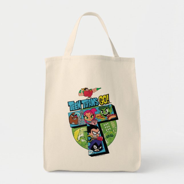 Teen Titans Go! | Titans Tower Collage Tote Bag (Front)