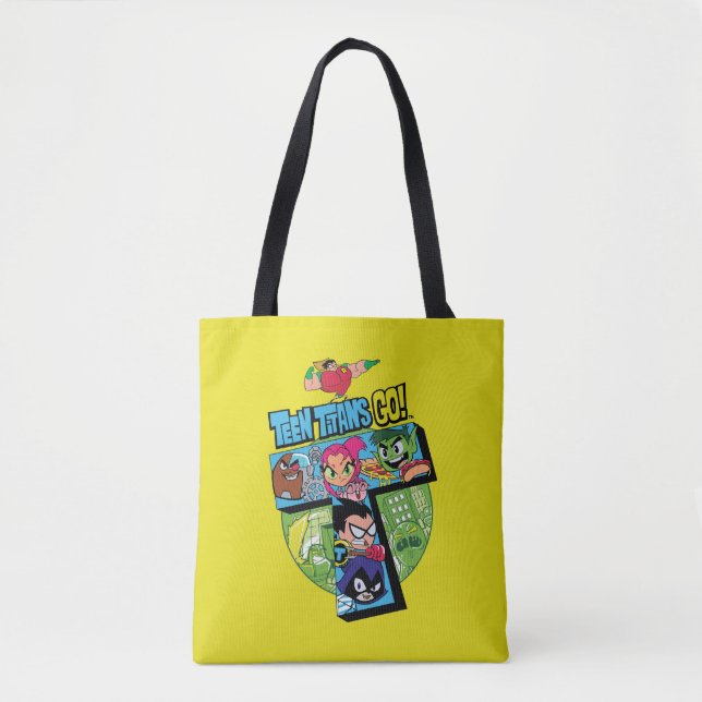 Teen Titans Go! | Titans Tower Collage Tote Bag (Front)