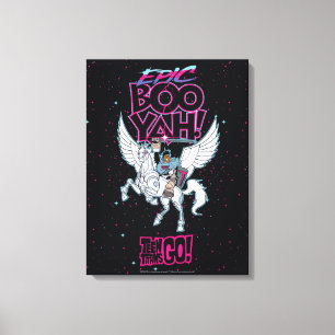 Teen Titans Go!   Warrior Cyborg Riding Pegasus Canvas Print