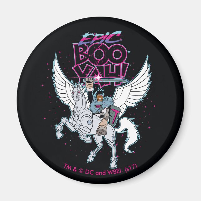 Teen Titans Go! | Warrior Cyborg Riding Pegasus Magnet (Front)