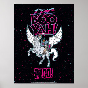 Teen Titans Go!   Warrior Cyborg Riding Pegasus Poster