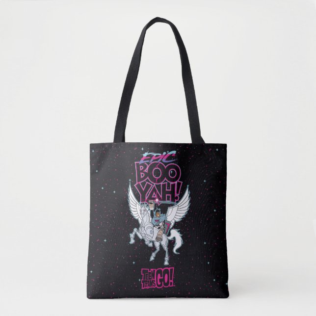 Teen Titans Go! | Warrior Cyborg Riding Pegasus Tote Bag (Front)