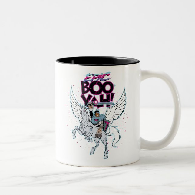 Teen Titans Go! | Warrior Cyborg Riding Pegasus Two-Tone Coffee Mug (Right)