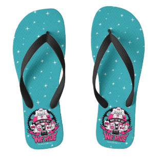 Teen Titans Go! "We Ride" Retro Moto Graphic Flip Flops