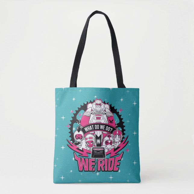 Teen Titans Go! | "We Ride" Retro Moto Graphic Tote Bag (Front)