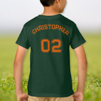 Teen Toddler Boy Girl Name Jersey Number Green