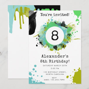 Teen Tween Young Boy Custom Age Birthday Party Invitation