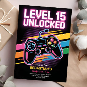 Teen Video Game Night Party Invitation