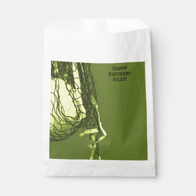 Teen  Yellow  Net & Volleyball Sports Favour Bags (Front)